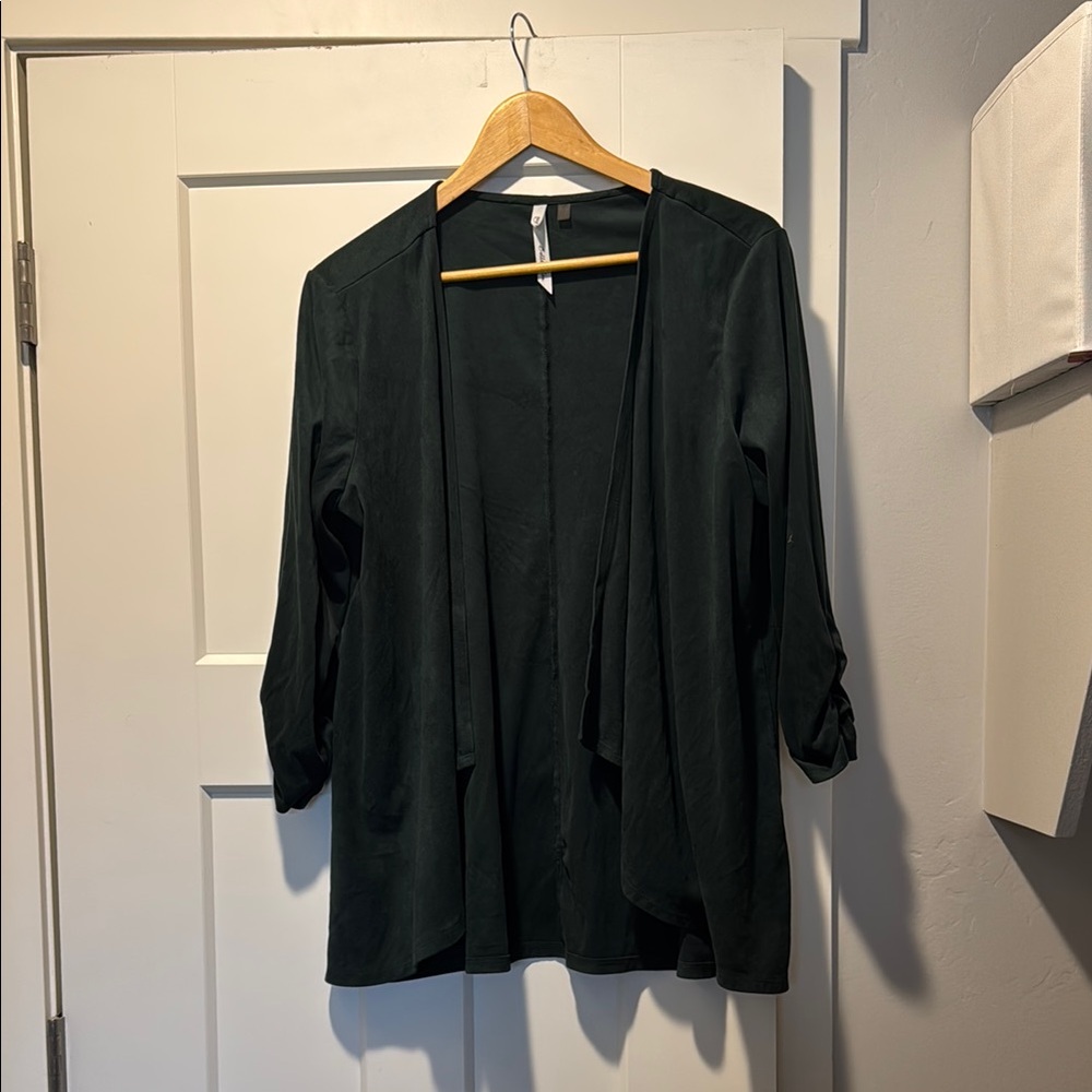 Elegant Black Open Front Cardigan